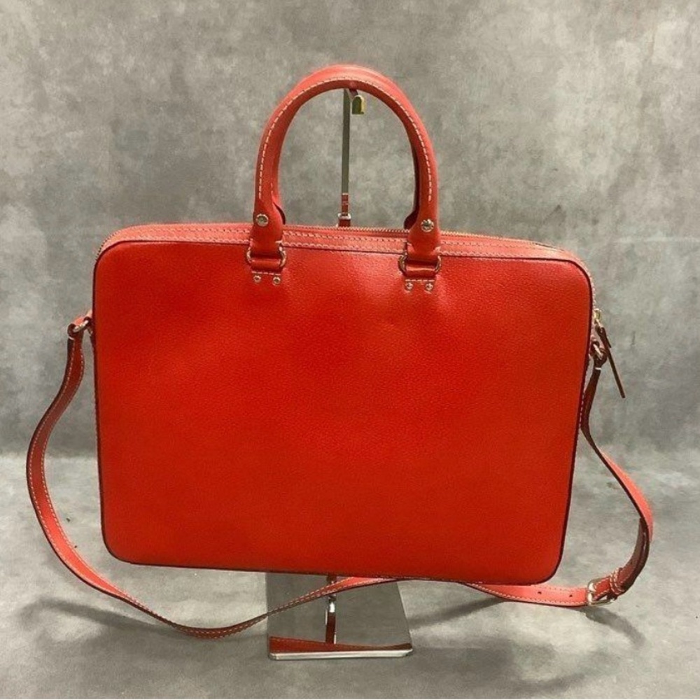 NWOT Kate Spade NY Red Leather Laptop Bag - Picture 2 of 6